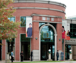 Brick building on Université du Québec en Outaouais campus.